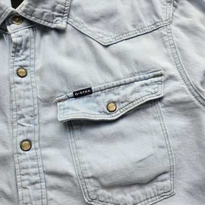 G-Star Raw Denim Long Sleeve Button Up Shirt - M