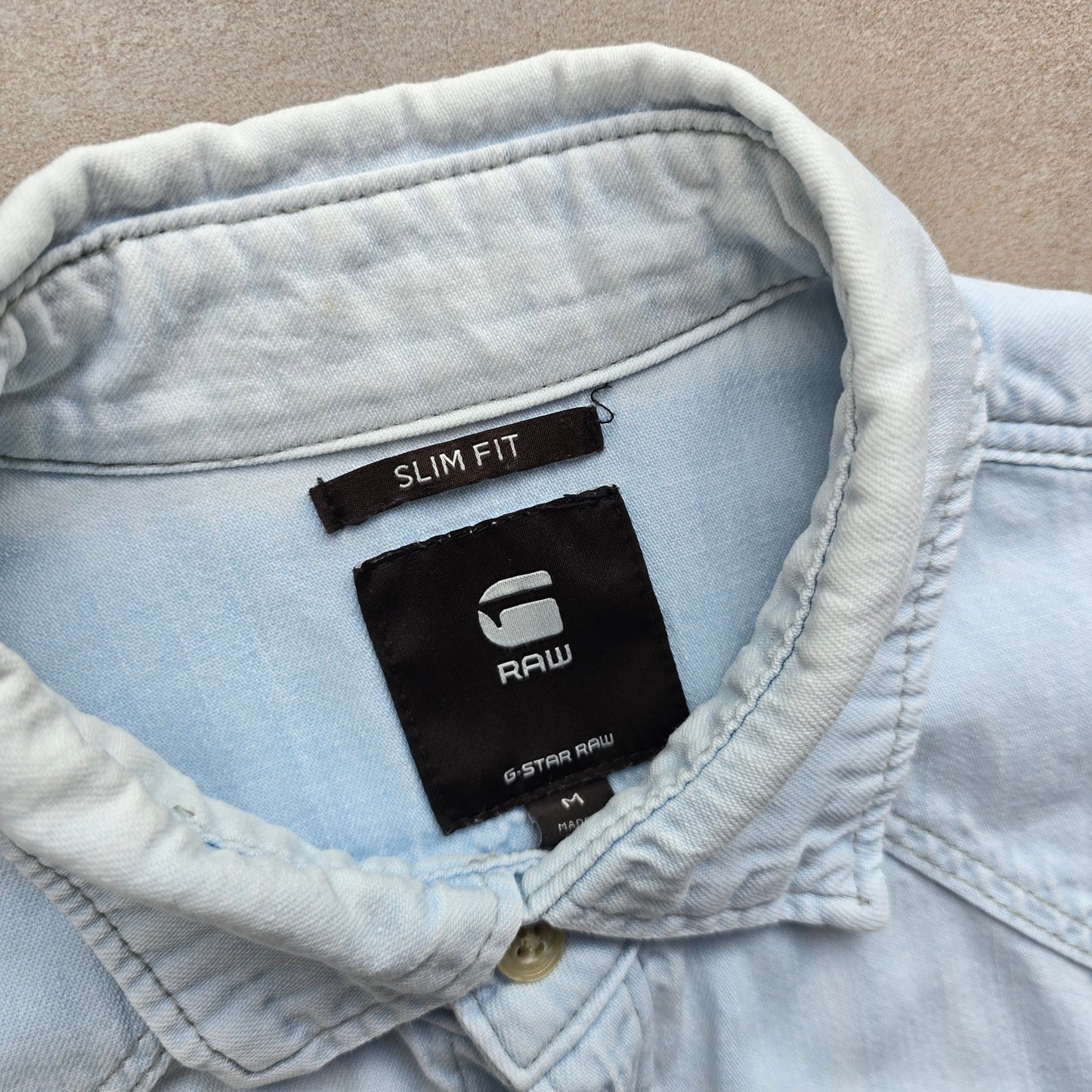 G-Star Raw Denim Long Sleeve Button Up Shirt - M