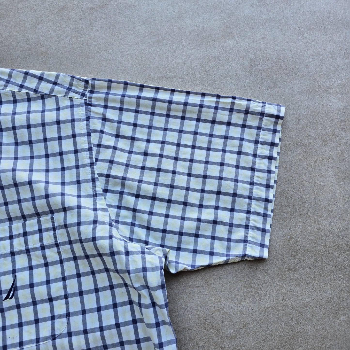 Y2K Nautica Check Short Sleeve Button Up Shirt - L