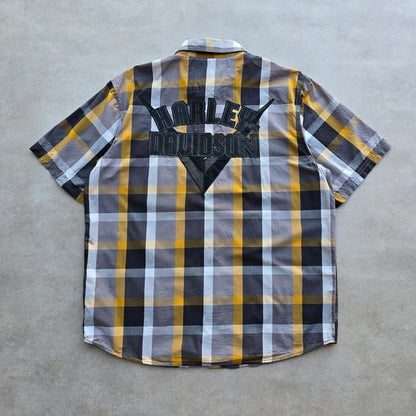 Harley Davison Short Sleeve Button Up Shirt - L