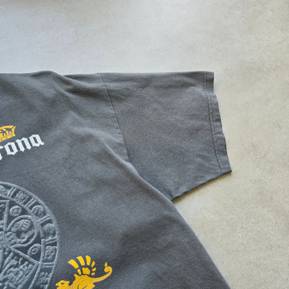 RARE Vintage Corona Cancun Mexico Aztec Calendar Tee - L