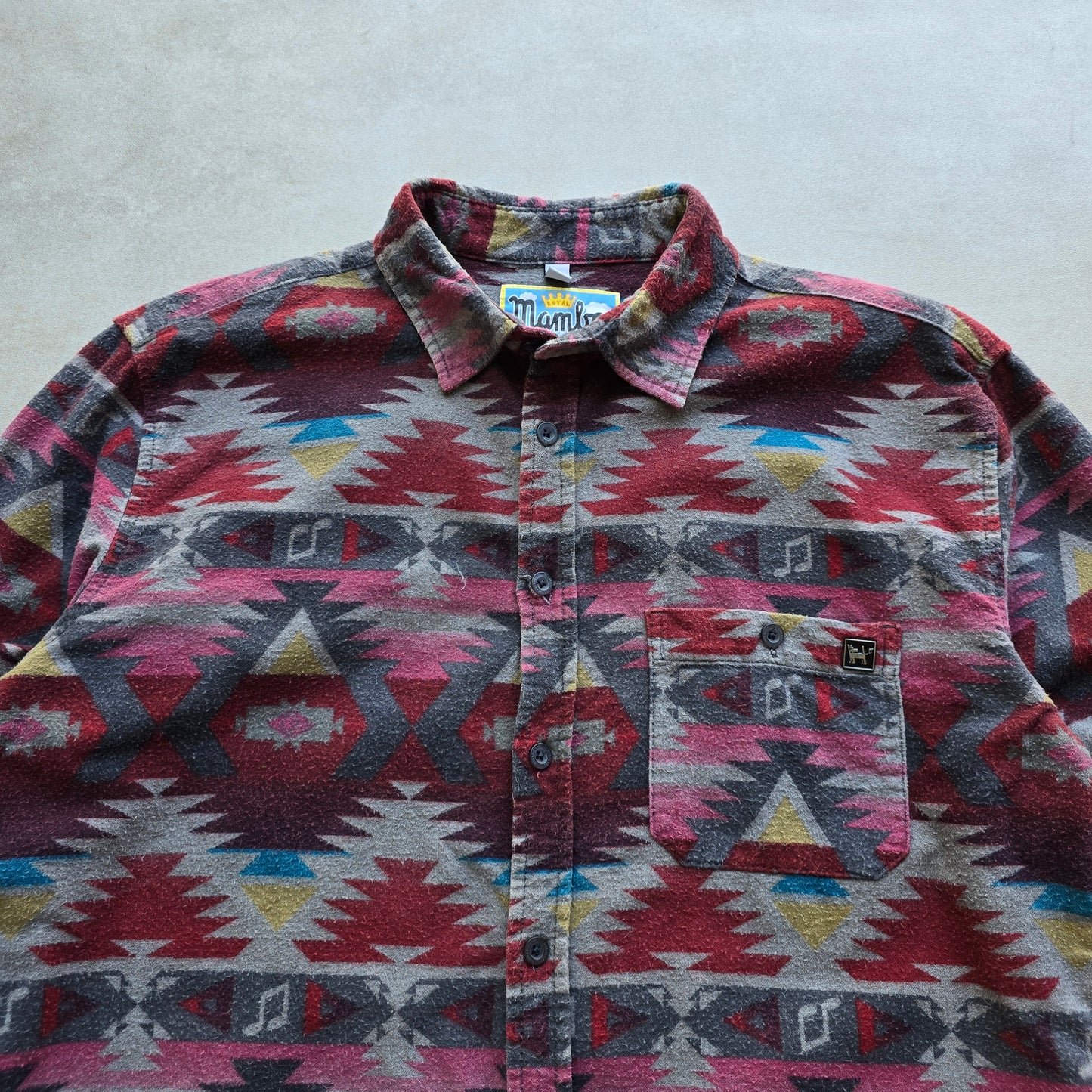 Mambo Loud Flannel Button Up Shirt - S