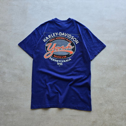 Vintage 1995 Harley Davidson York Museum Tee - S/M