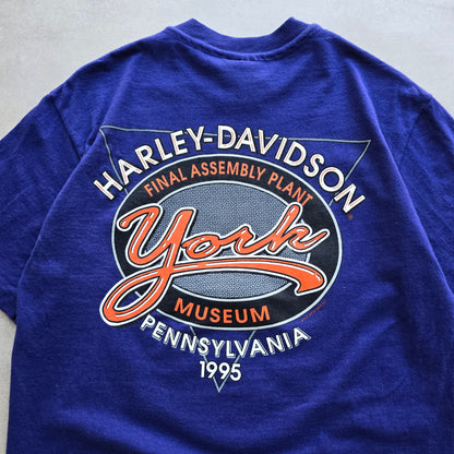 Vintage 1995 Harley Davidson York Museum Tee - S/M