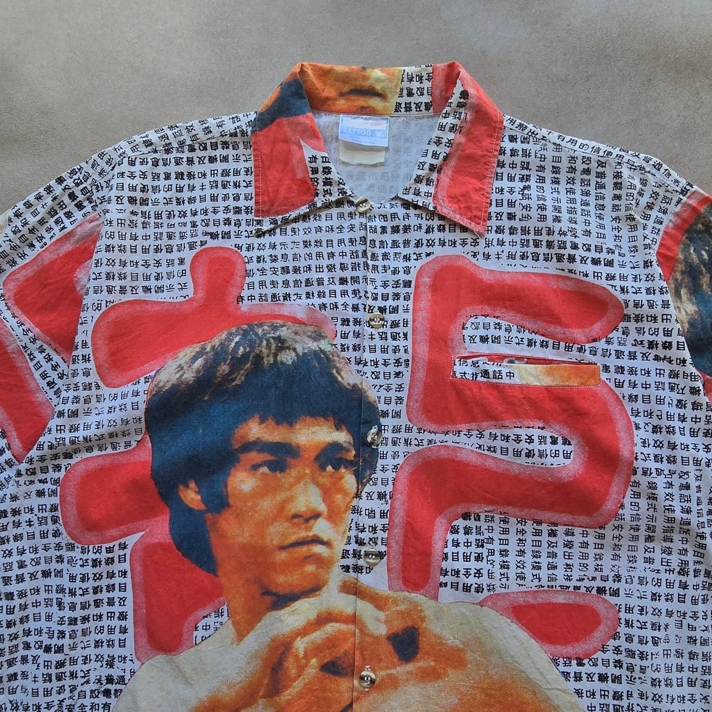 Vintage Bruce Lee AOP Button Up Shirt - M