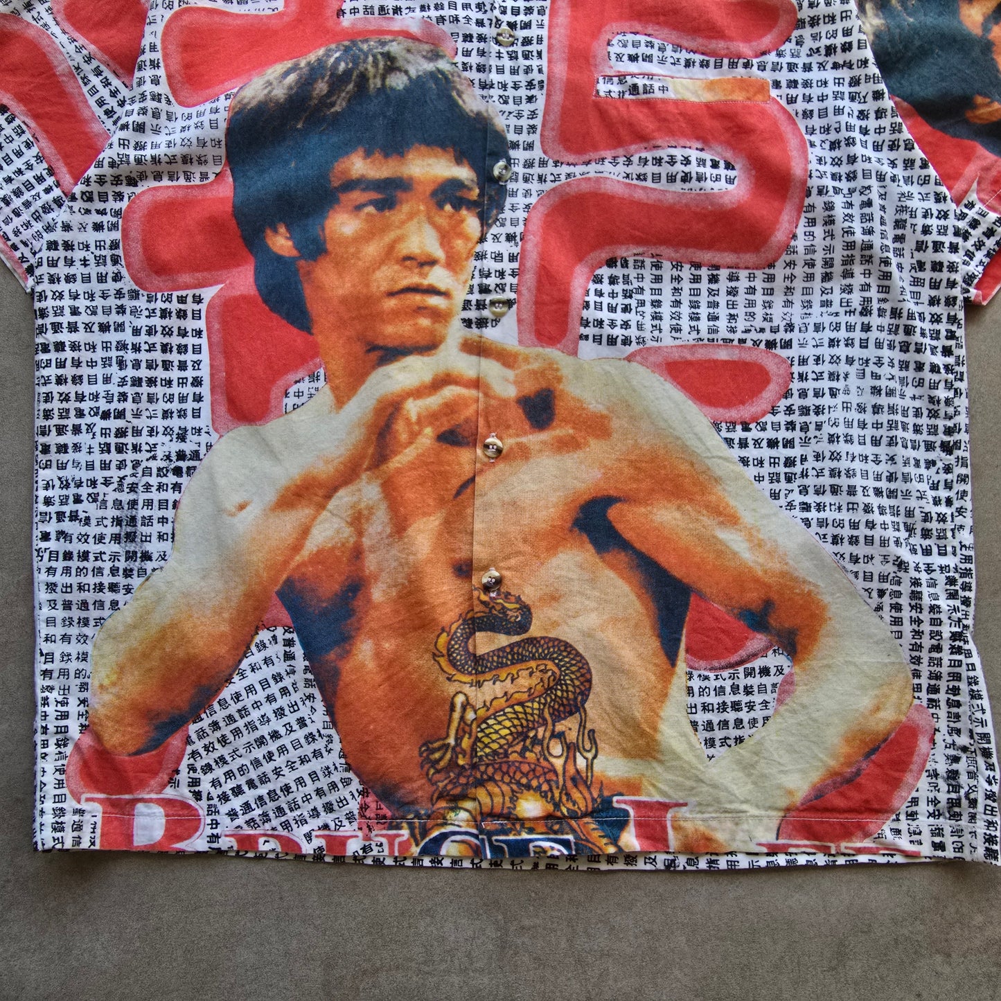 Vintage Bruce Lee AOP Button Up Shirt - M