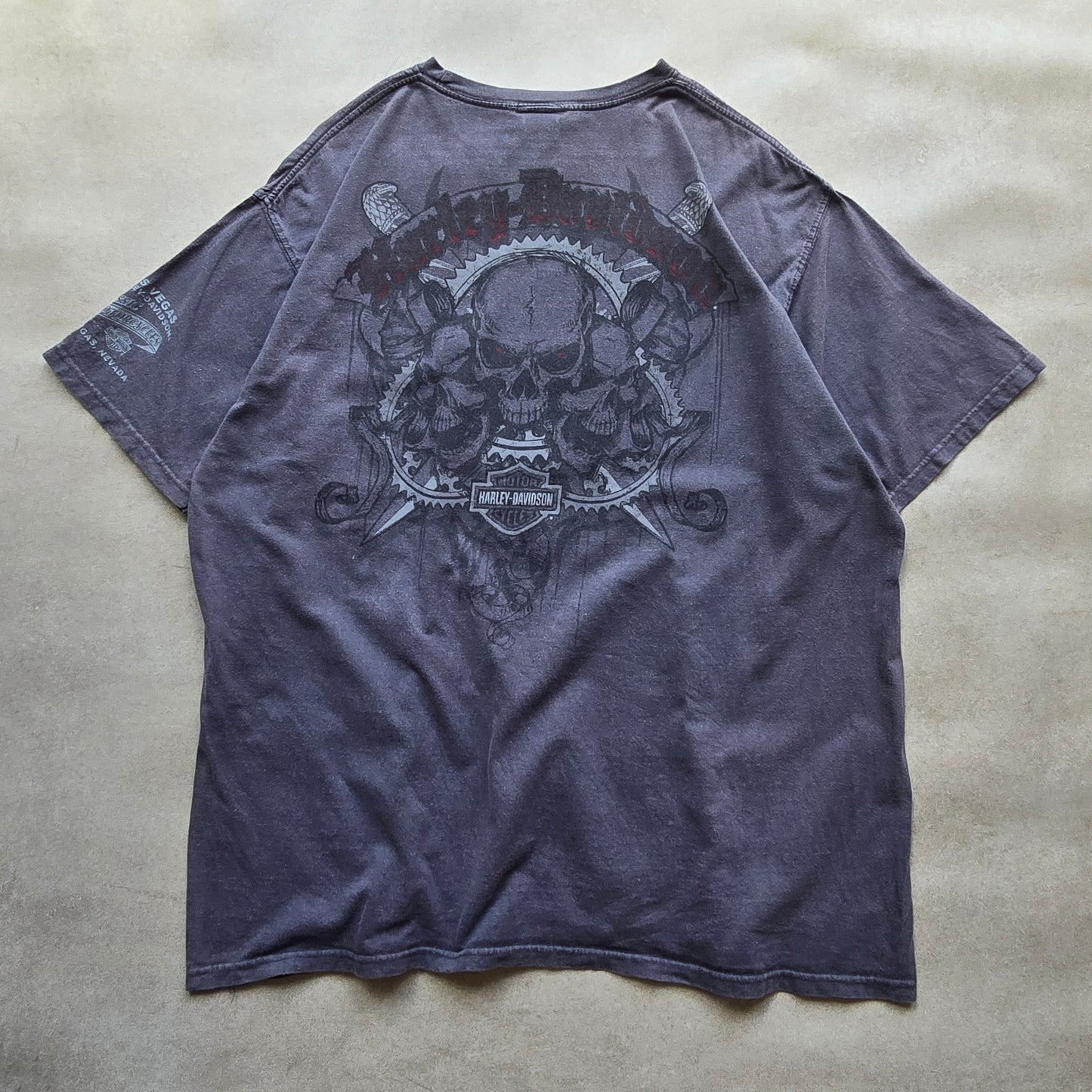 Y2K Harley Davidson Skulls Las Vegas Tee - XL