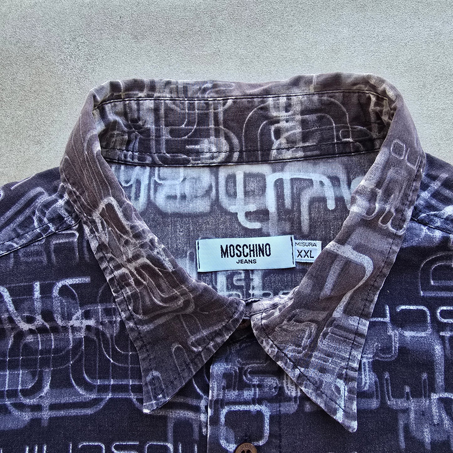 RARE Vintage Moschino 'Future' AOP Button Up Shirt - XL