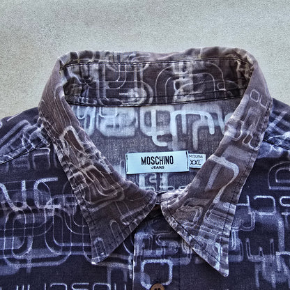 RARE Vintage Moschino 'Future' AOP Button Up Shirt - XL