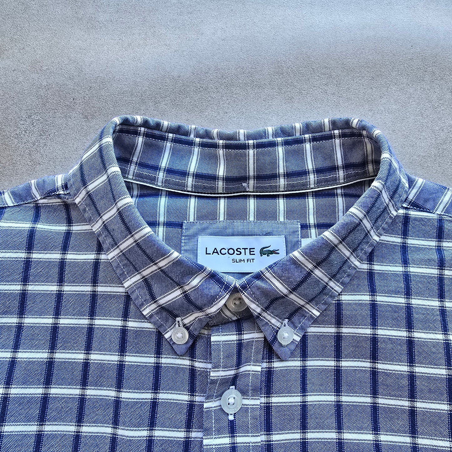 Lacoste Check Long Sleeve Button Up Shirt - M/L