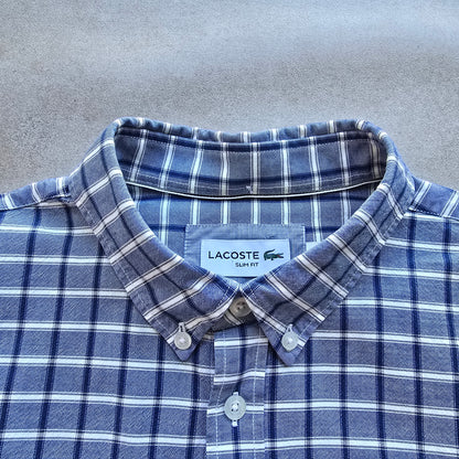 Lacoste Check Long Sleeve Button Up Shirt - M/L