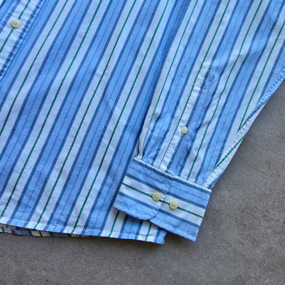 Nautica Striped Long Sleeve Button Up Shirt - L