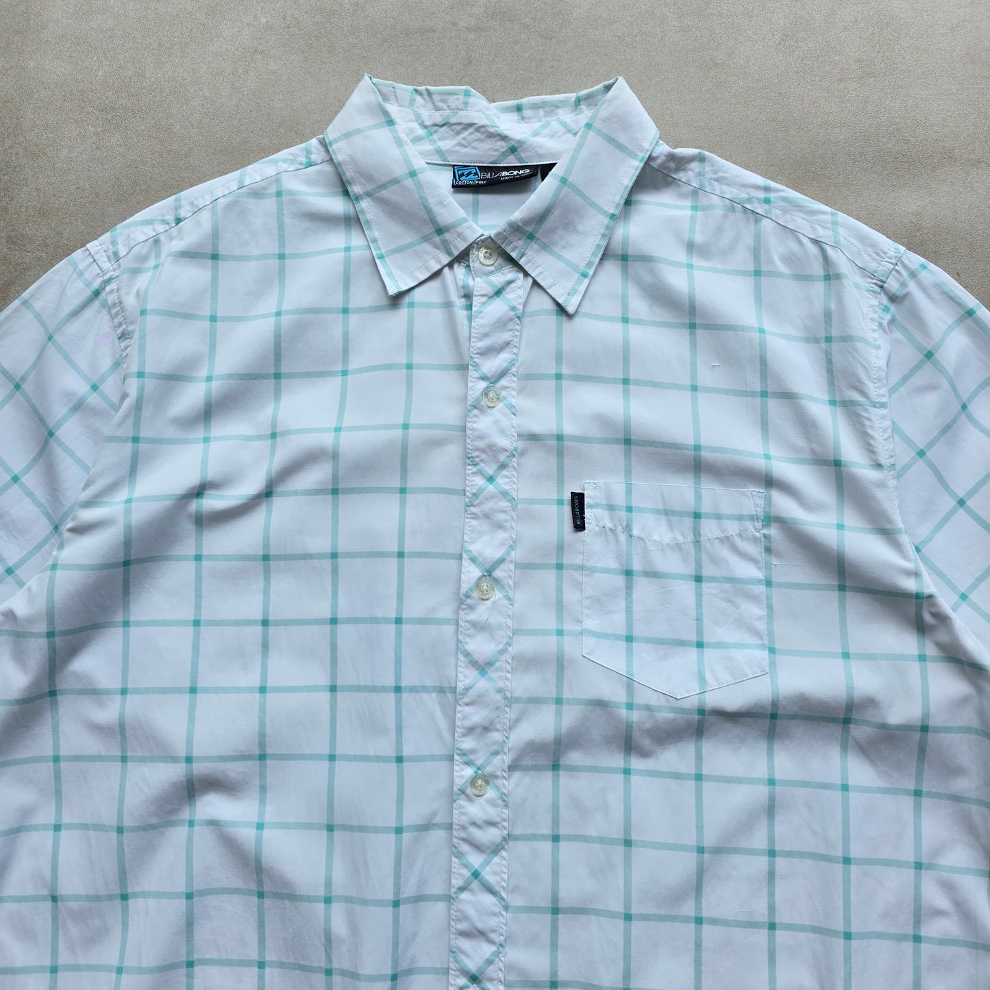 Vintage Billabong Check Short Sleeve Button Up Shirt - L/XL