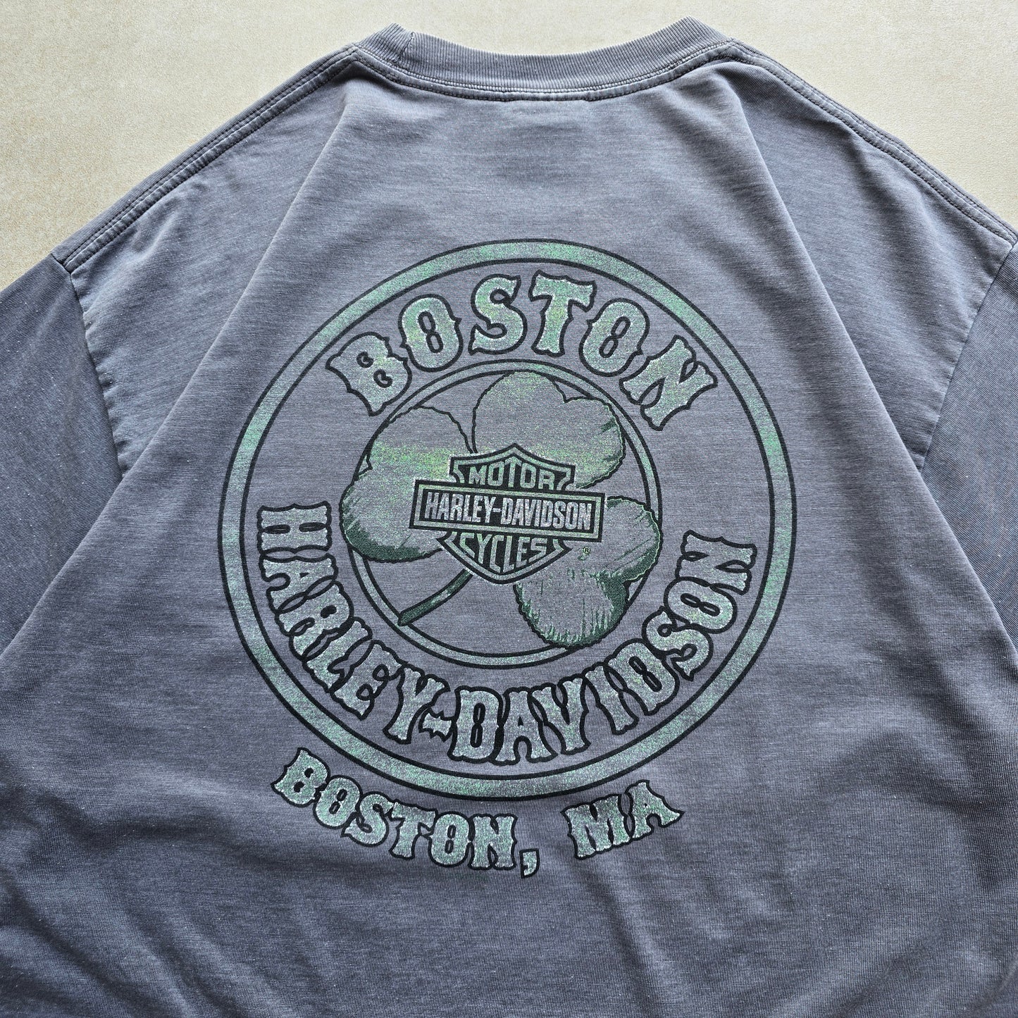 Vintage Harley Davidson Boston Faded Tee - L