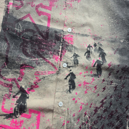 Vintage Fox Racing Short Sleeve Button Up Shirt - L/XL