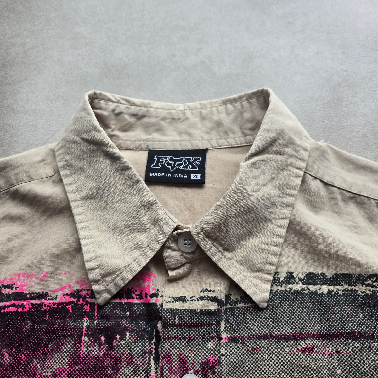 Vintage Fox Racing Short Sleeve Button Up Shirt - L/XL