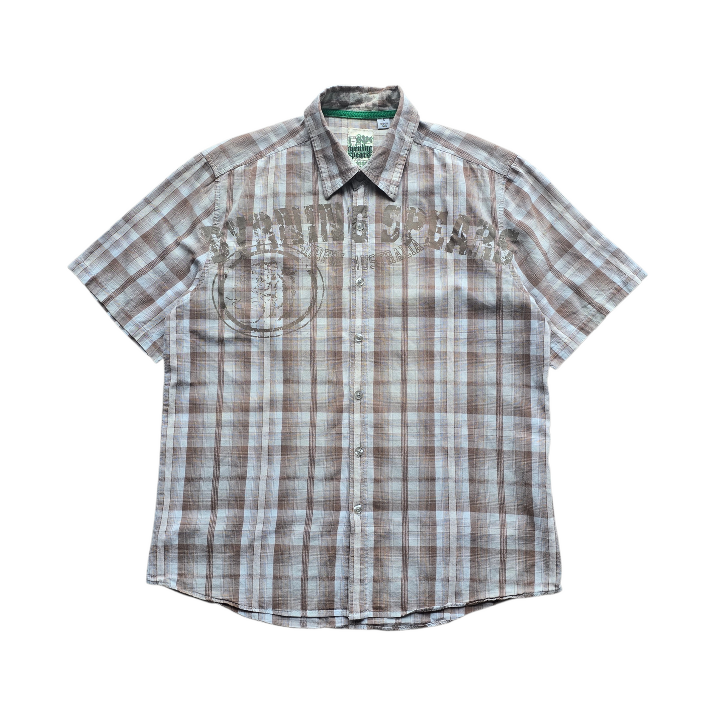 Vintage Y2K Byrning Spears Short Sleeve Button Up Shirt - S