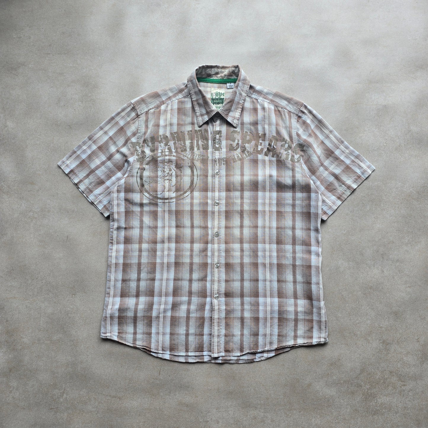 Vintage Y2K Byrning Spears Short Sleeve Button Up Shirt - S