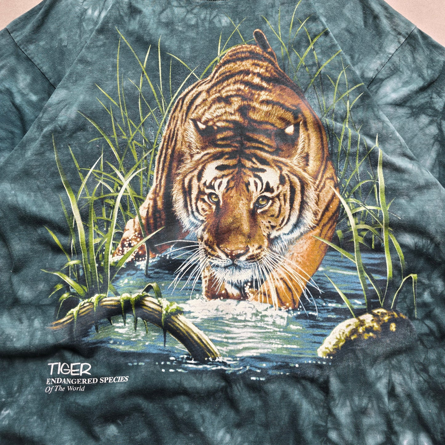 Vintage Planet Earth Tiger Tie Dye Tee - XXL