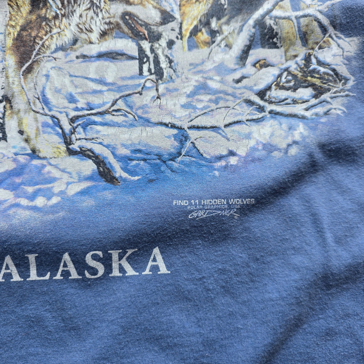 Vintage Alaska 11 Hidden Wolves Tee - S