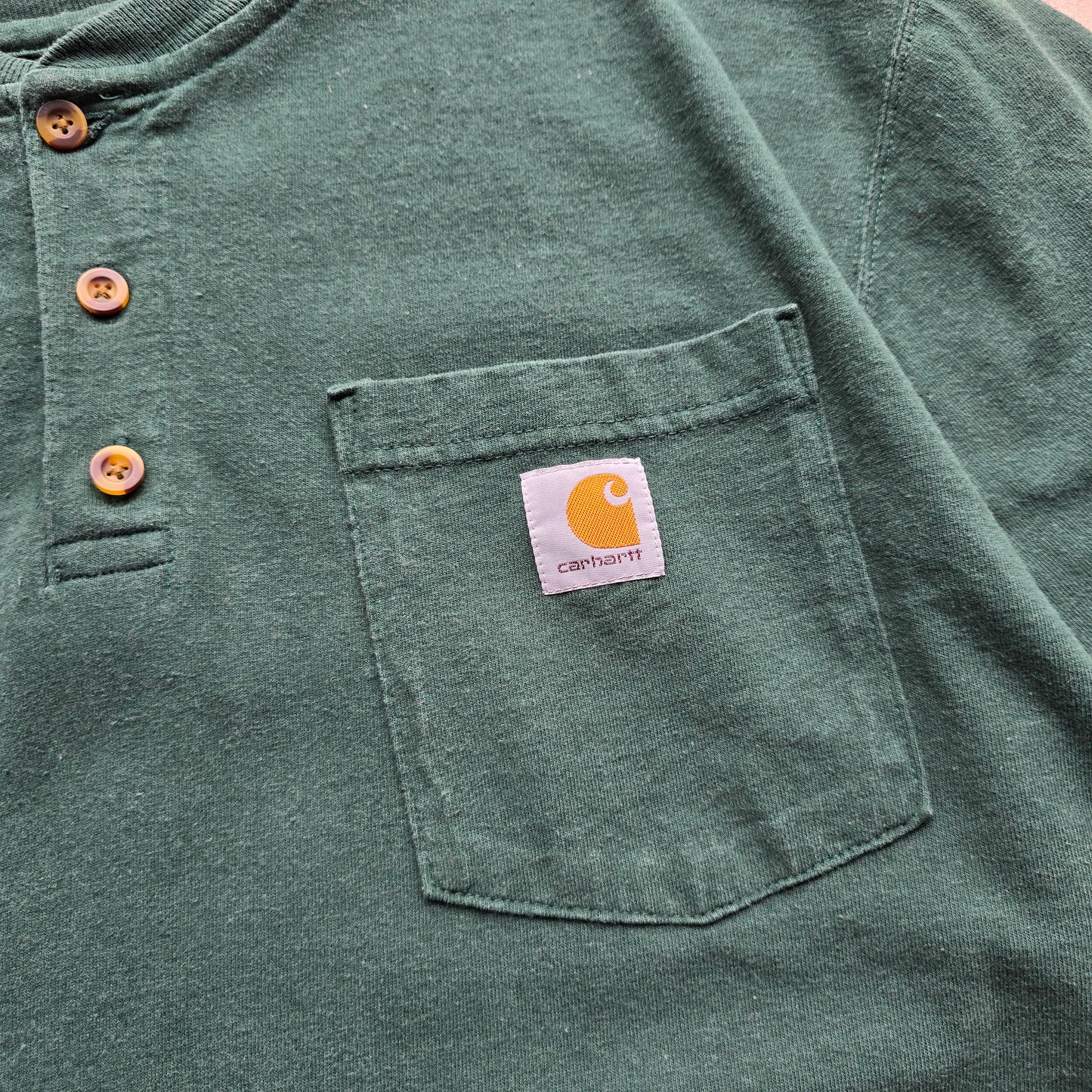 Vintage Carhartt Henley Pocket Tee - M/L