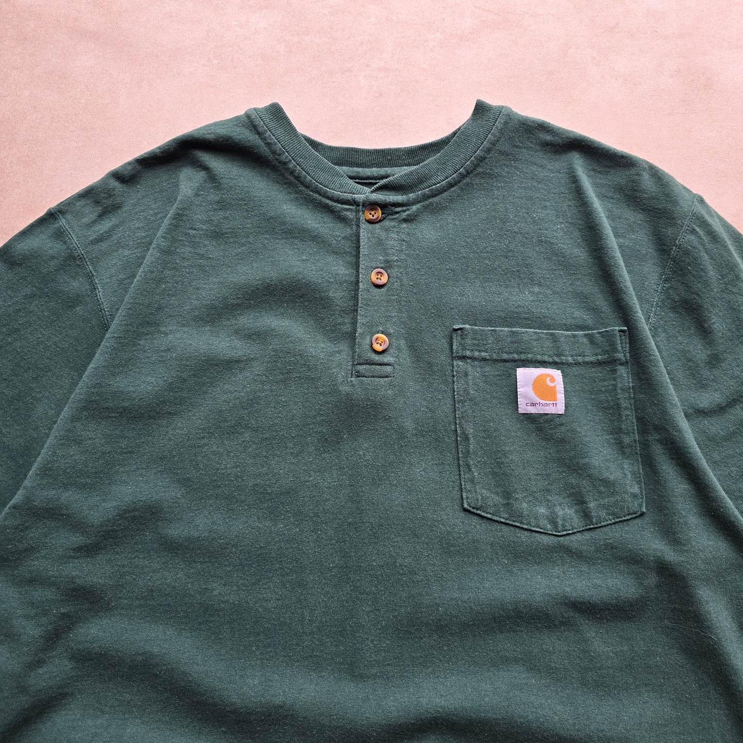 Vintage Carhartt Henley Pocket Tee - M/L