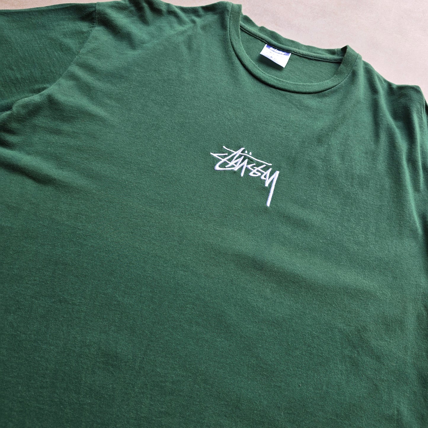 Vintage 2000's Stussy Embroidered Logo Tee - M/L