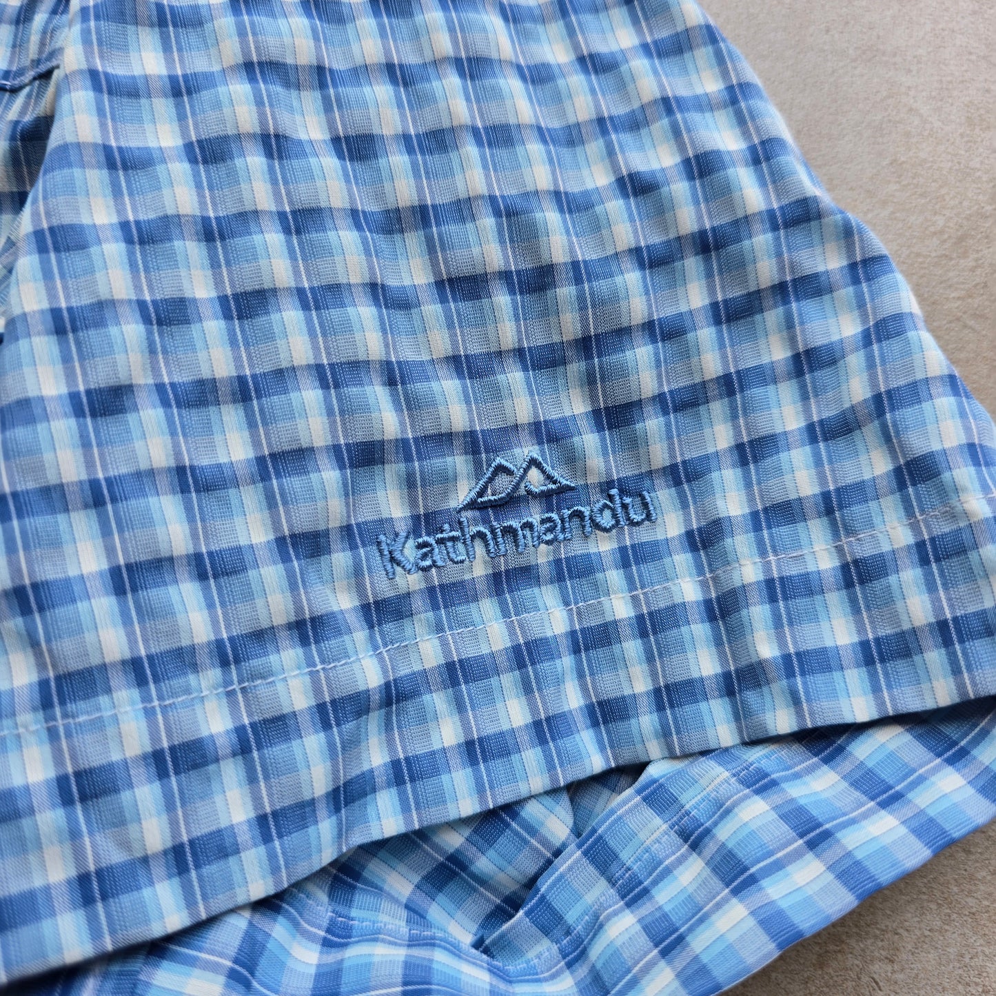 Vintage Kathmandu Check Short Sleeve Button Up Shirt - M/L