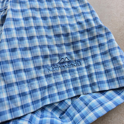 Vintage Kathmandu Check Short Sleeve Button Up Shirt - M/L