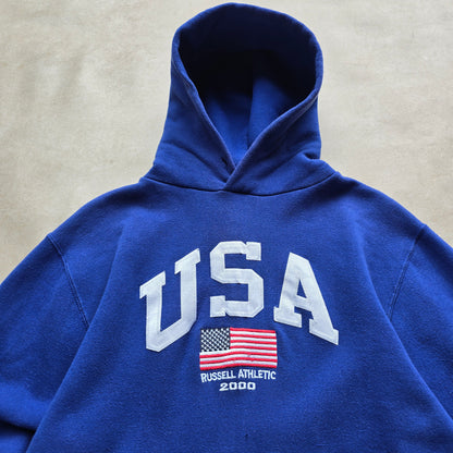 Vintage Russell Athletic USA 2000 Hoodie - S