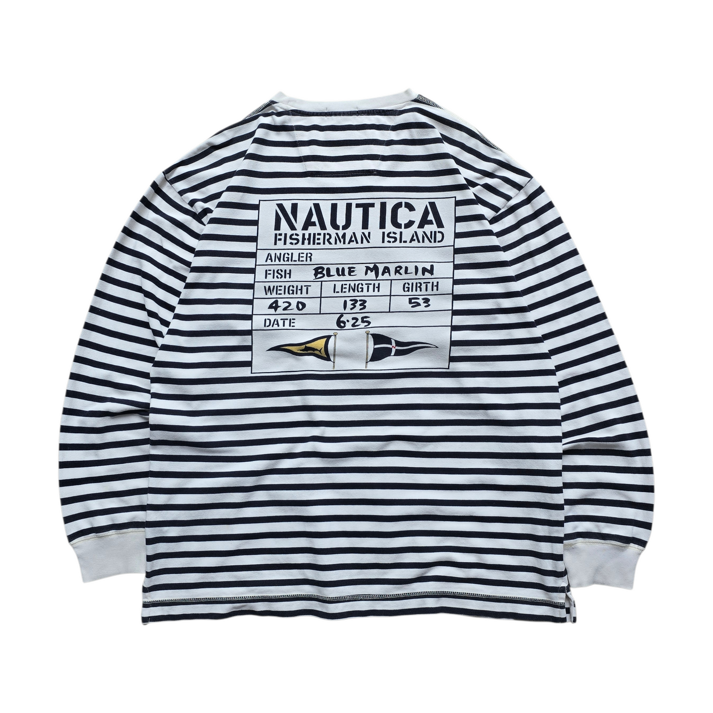 Vintage 90's Nautica Fisherman Island Long Sleeve Tee - L/XL