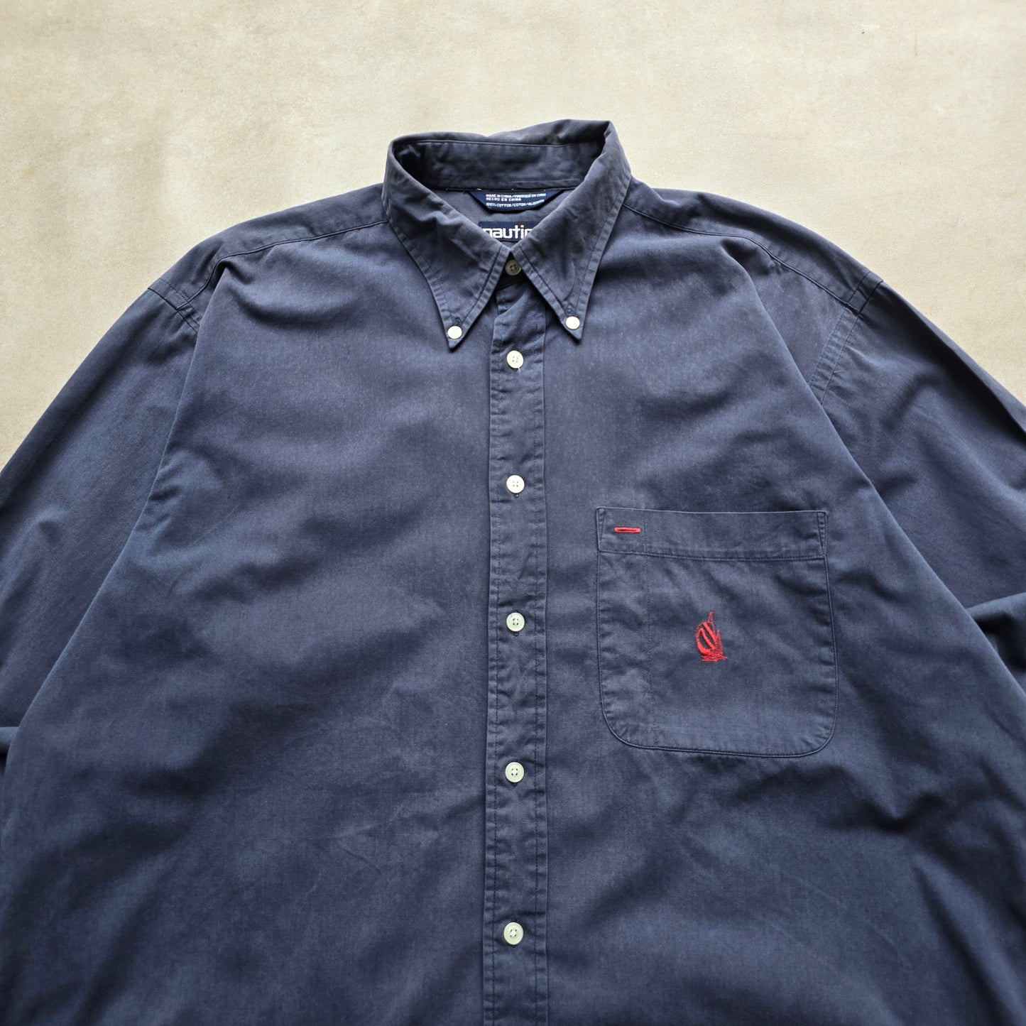 Vintage 90's Nautica Faded Button Up Shirt - L/XL
