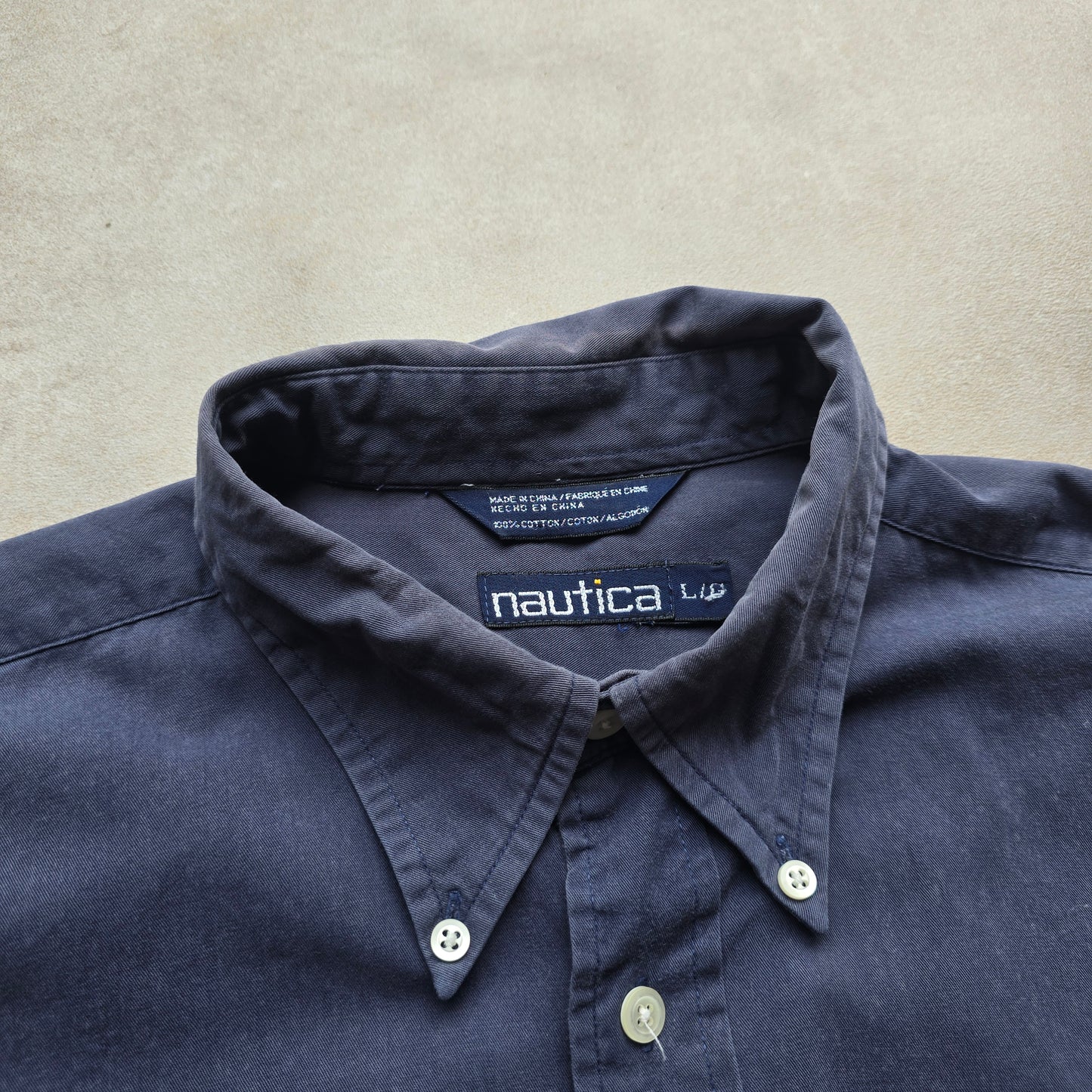 Vintage 90's Nautica Faded Button Up Shirt - L/XL