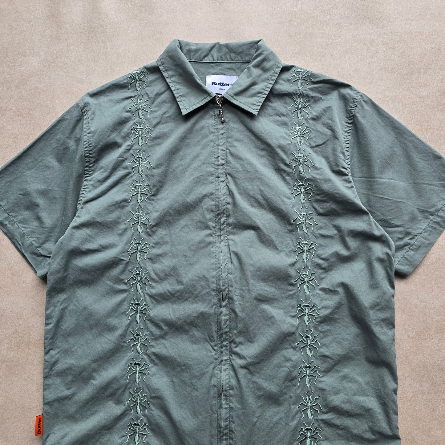 Butter Goods Bug Short Sleeve Zip Shirt - M