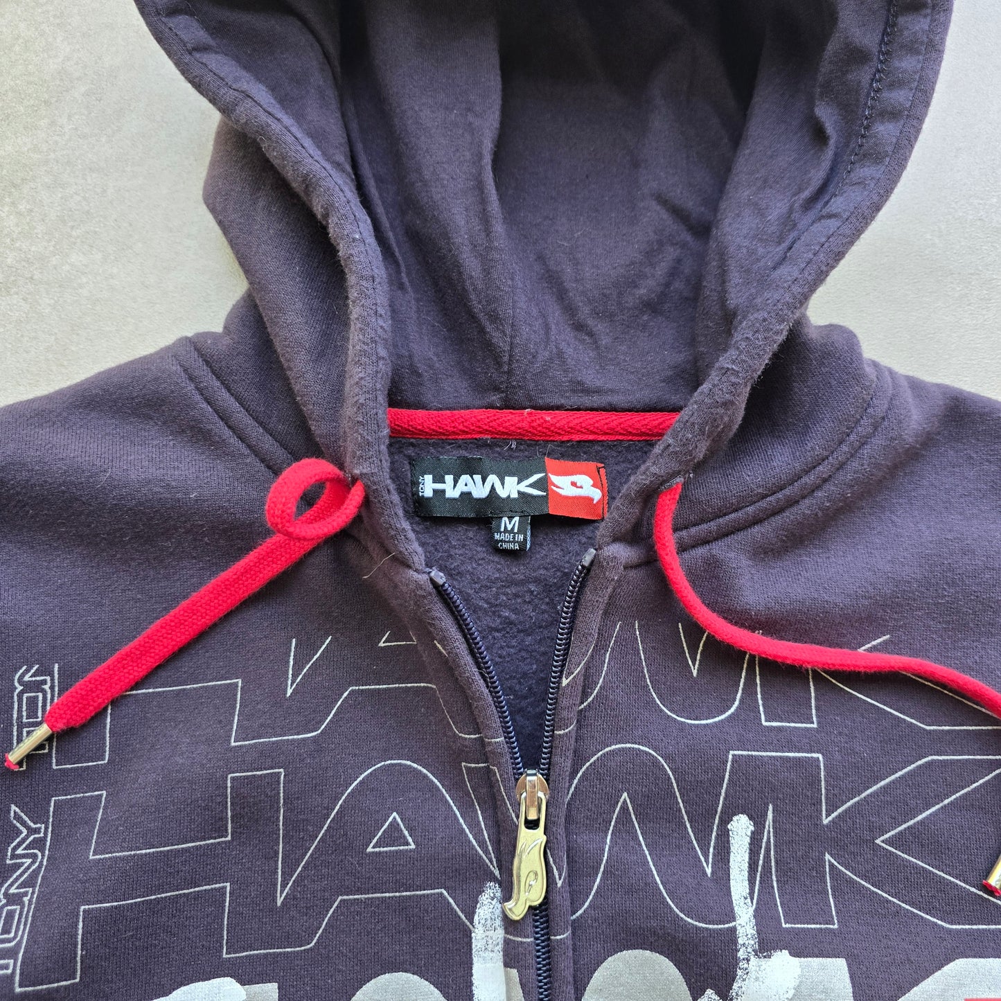 Vintage Y2K Tony Hawk Full Zip Hoodie - M