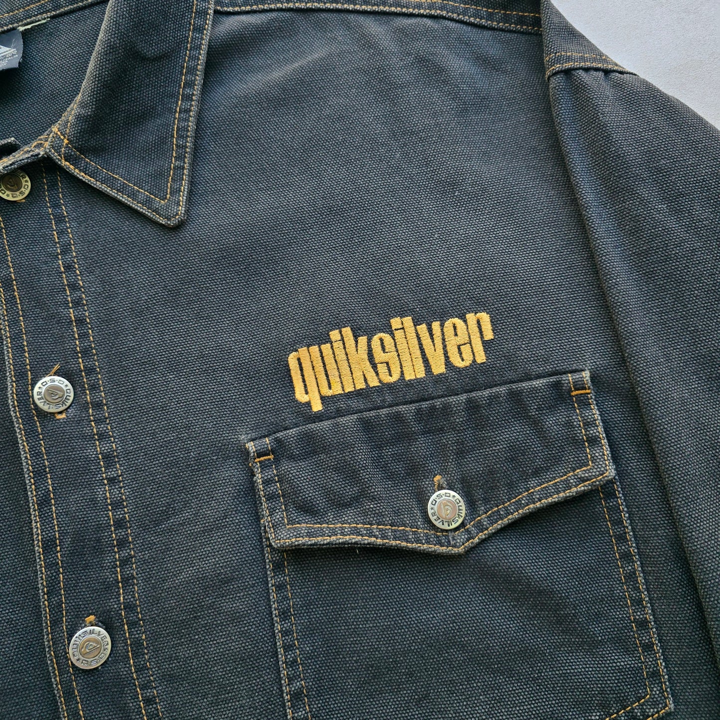 Vintage Quiksilver Heavy Denim Button Up Shirt - XXL