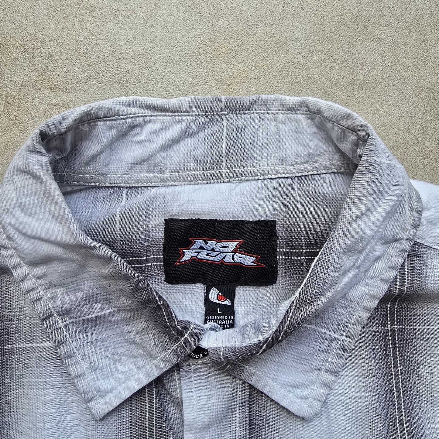 Vintage Y2K No Fear Button Up Shirt - L