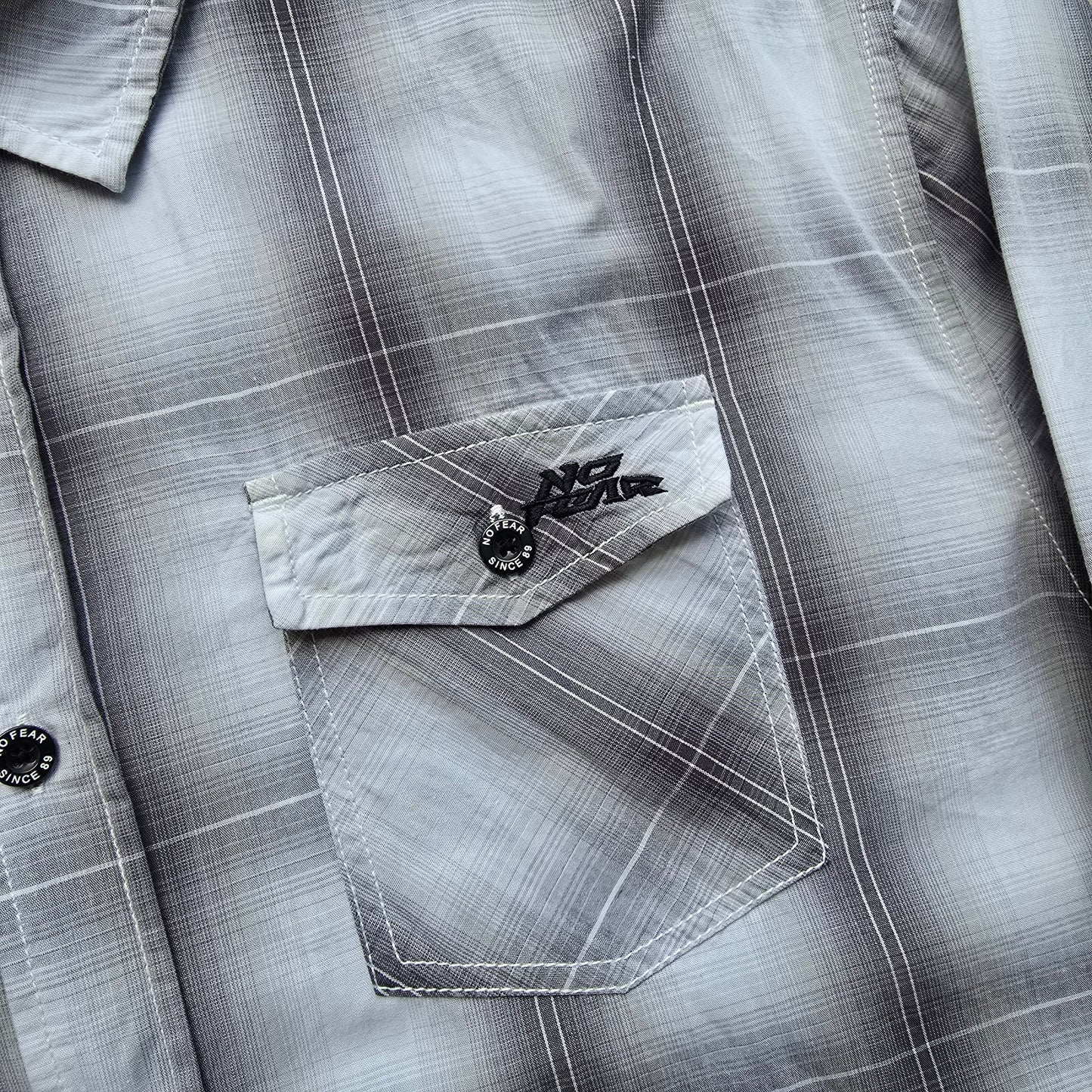 Vintage Y2K No Fear Button Up Shirt - L
