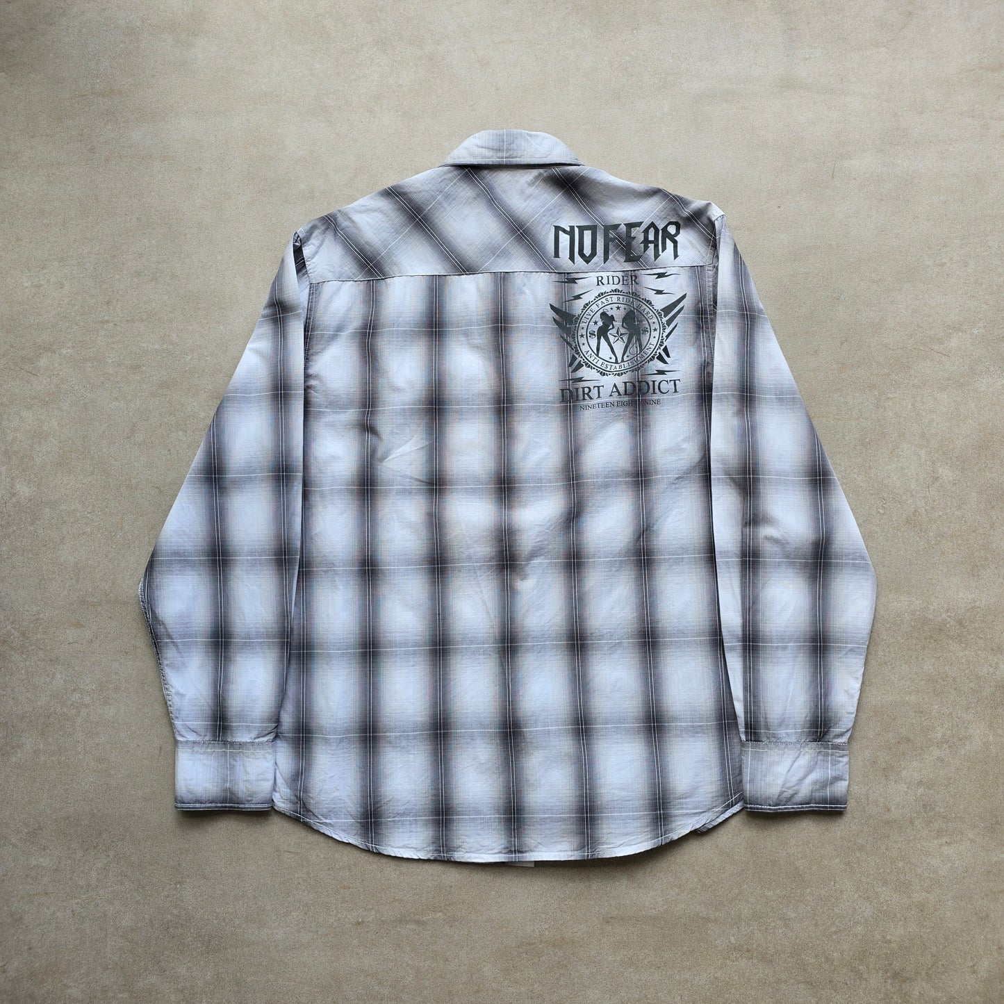 Vintage Y2K No Fear Button Up Shirt - L