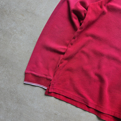Vintage Nike Embroidered Mini Swoosh Long Sleeve Polo Shirt - M