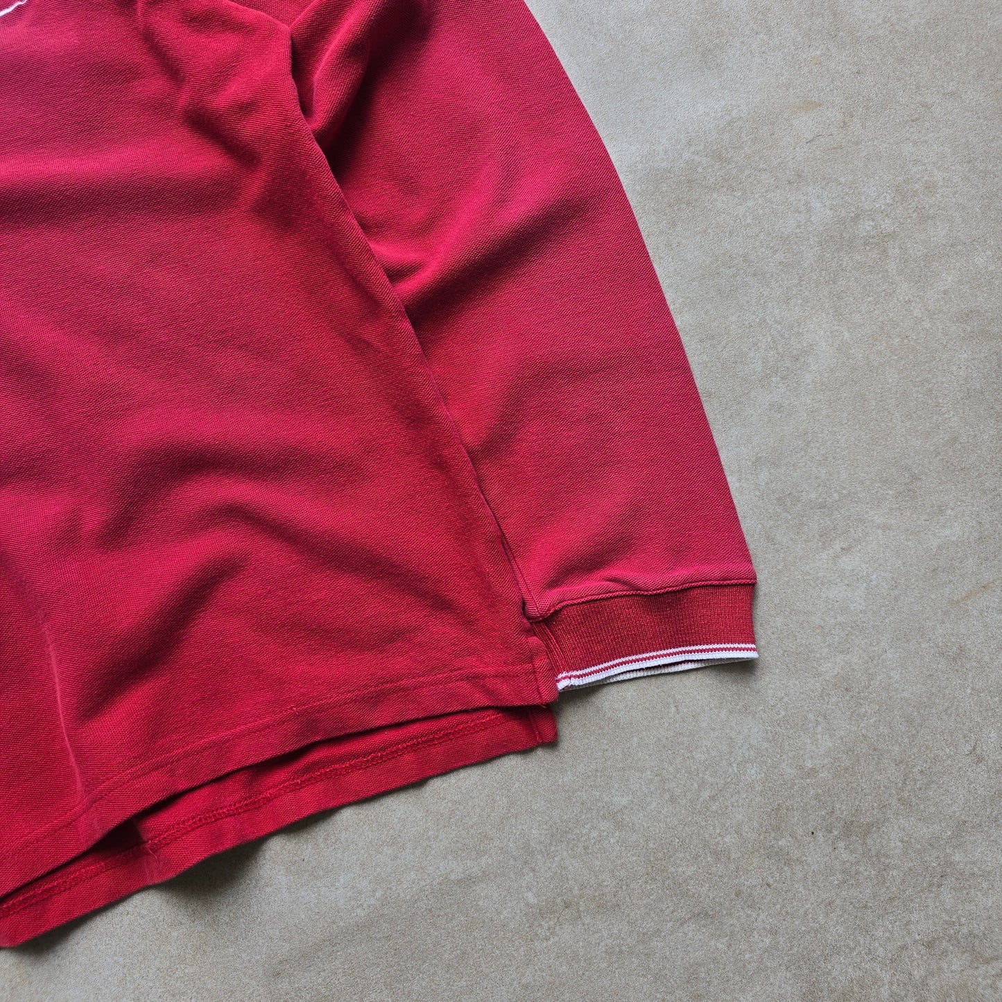 Vintage Nike Embroidered Mini Swoosh Long Sleeve Polo Shirt - M
