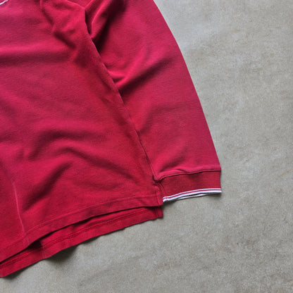 Vintage Nike Embroidered Mini Swoosh Long Sleeve Polo Shirt - M