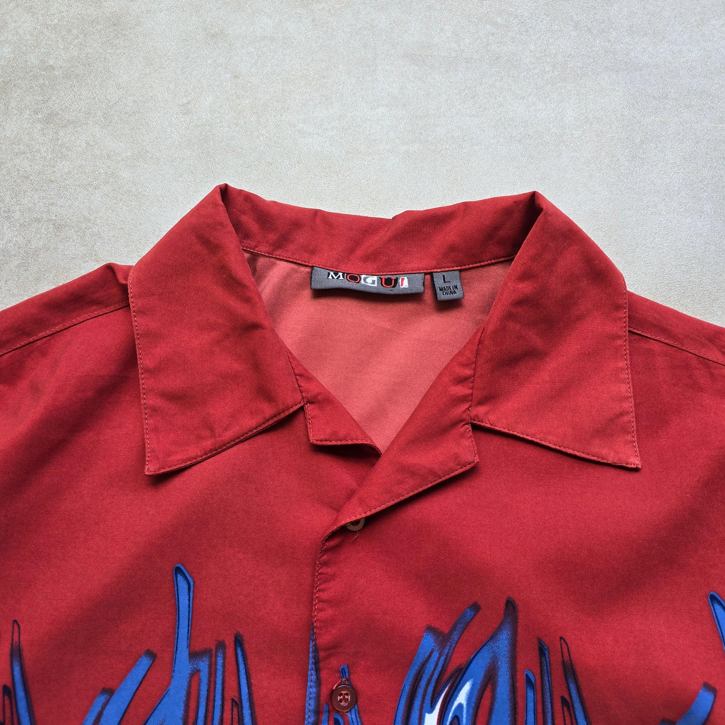 Vintage Y2K Mogul Dragon Short Sleeve Button Up Shirt - L