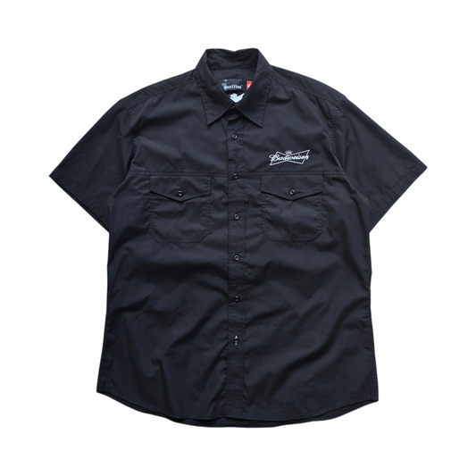 Budweiser Short Sleeve Button Up Shirt - L