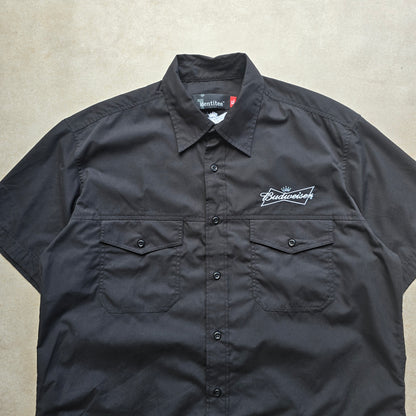 Budweiser Short Sleeve Button Up Shirt - L