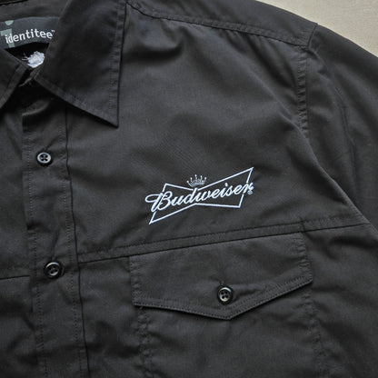 Budweiser Short Sleeve Button Up Shirt - L