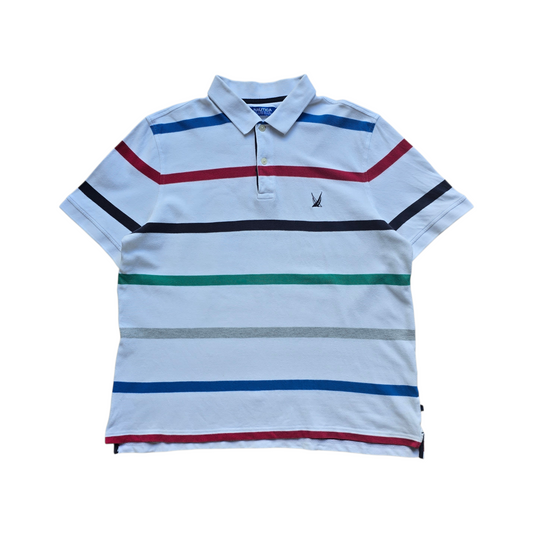 Nautica Striped Polo Shirt - L