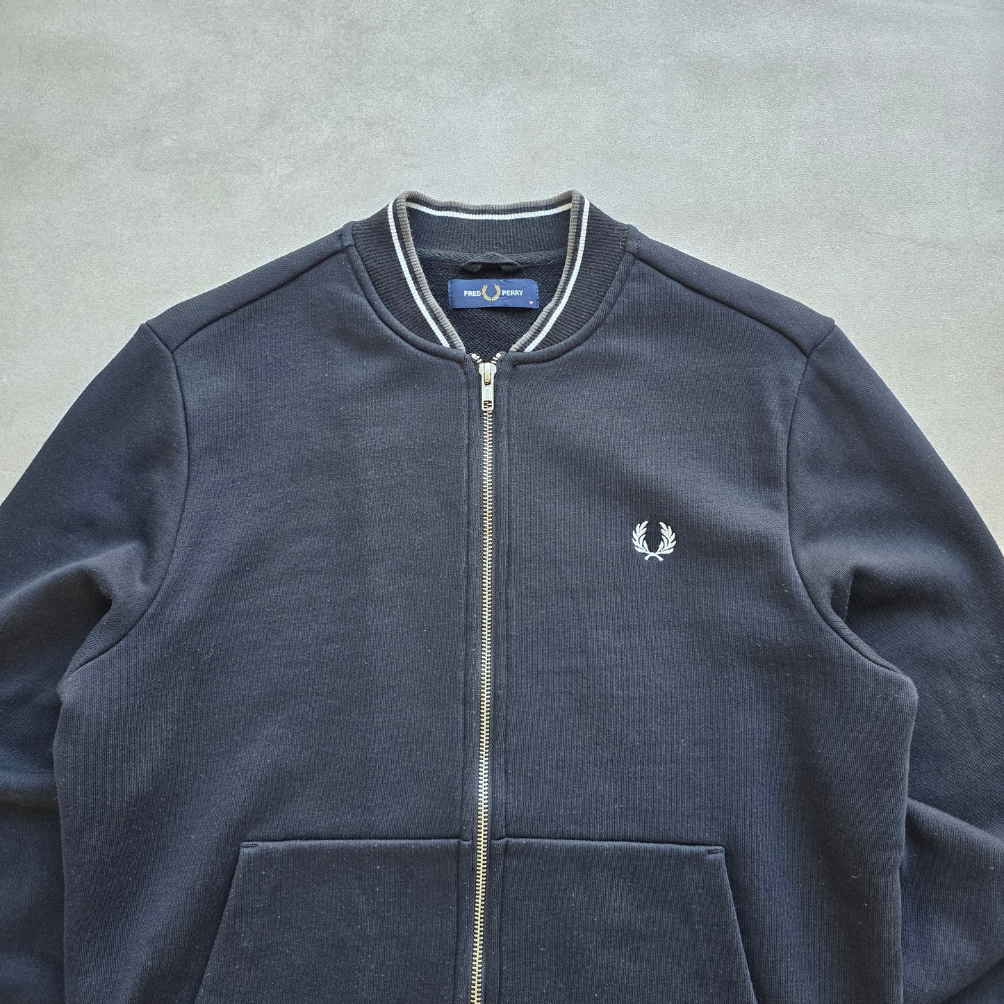 Fred Perry Full Zip Bomber Sweatshirt - M