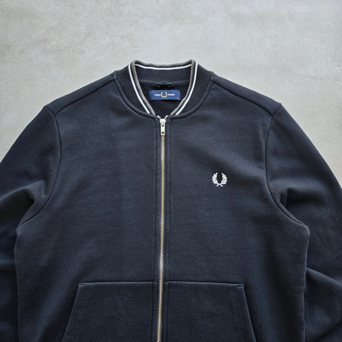 Fred Perry Full Zip Bomber Sweatshirt - M