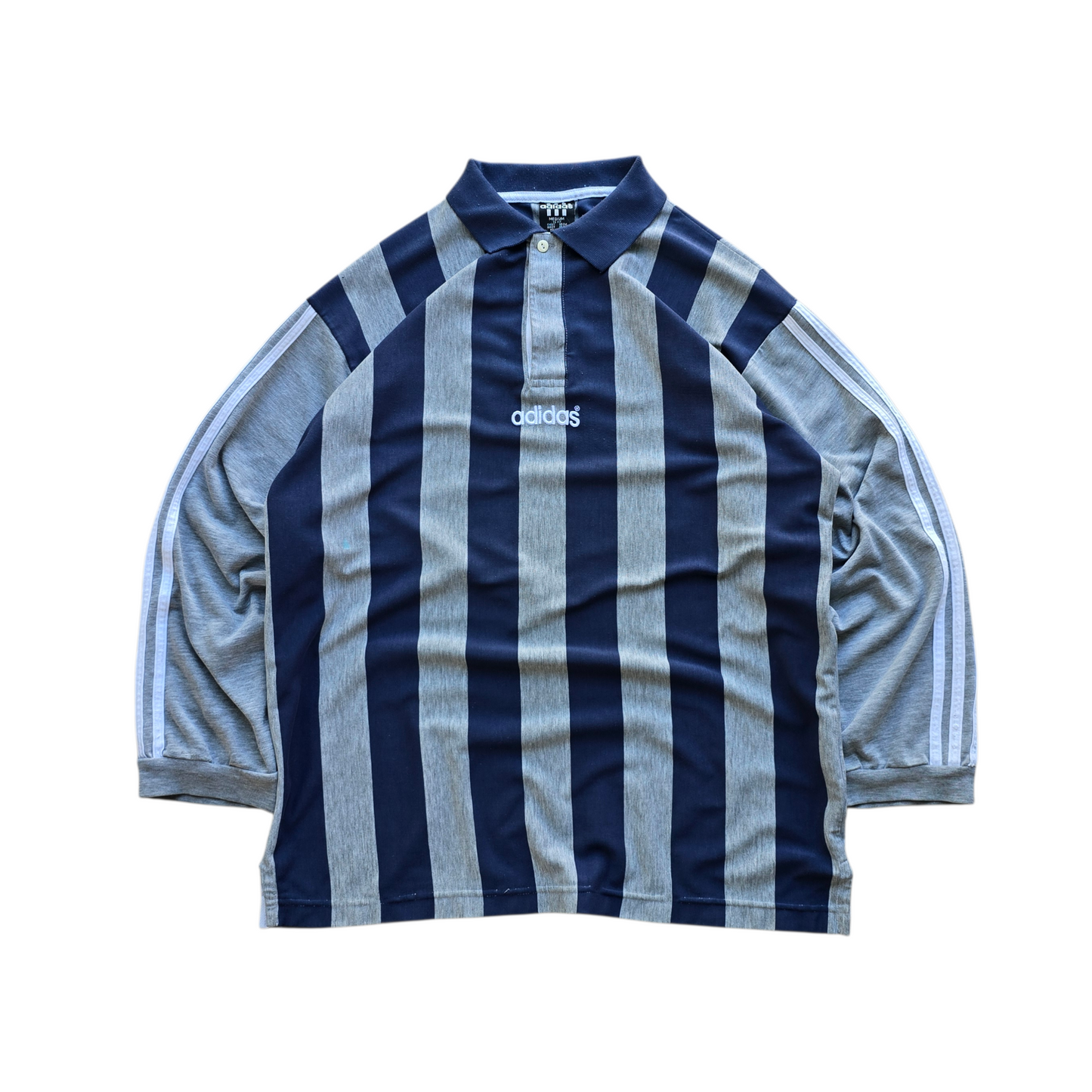 Vintage Adidas Long Sleeve Rugby Polo Shirt - L